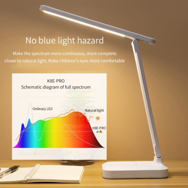 Led Desk Lamp 3 Color Stepless Dimmable Touch Foldable Table Lamp Bedside Reading Eye Protection Night Light DC5V USB Chargeable 6