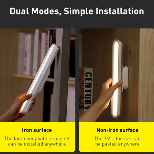 Baseus Desk Lamp Hanging Magnetic LED Table Lamp Chargeable Stepless Dimming Cabinet Light Night Light For Closet Wardrobe Lamp 3