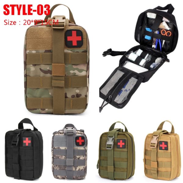 Hunting Survival First Aid Bag Military EDC Pack Molle Tactical Waist Bag Outdoor SOS Pouch Army Medical Kit Waist Belt Backpack 4