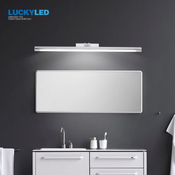 LUCKYLED Modern Led Wall Light 8W 12W 16W 20W AC90-260V Wall Mounted Wall Lamp Bathroom Mirror Light Fixture Sconce Black Silver 2
