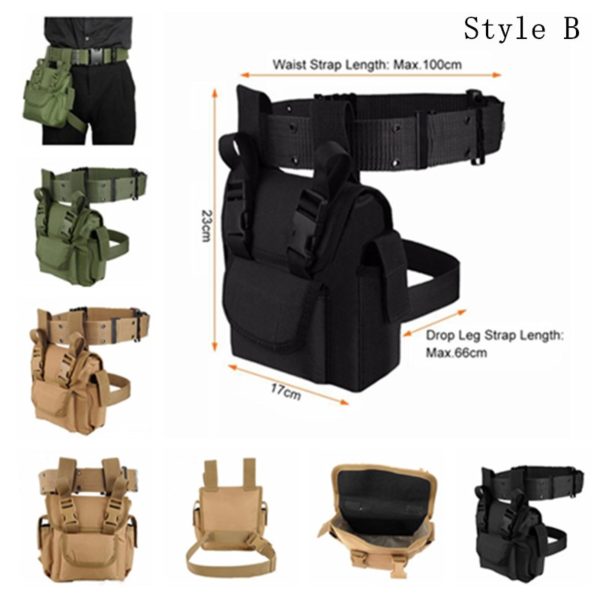 Military Tactical Drop Leg Bag Tool Fanny Thigh Pack Hunting Bag Waist Pack Motorcycle Riding Men Military Molle Waist Packs 3