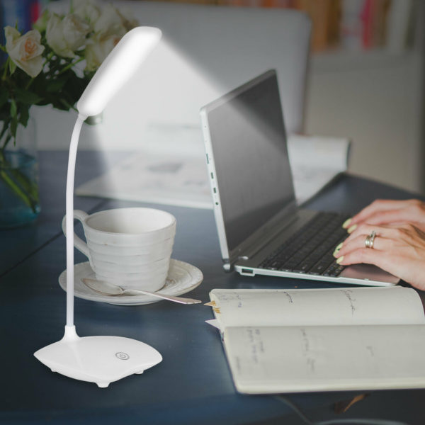 LED Three-Speed Touch Dimming Reading Lamp USB Charging Plug-in White Warm Eye Protection Student Table Light 4