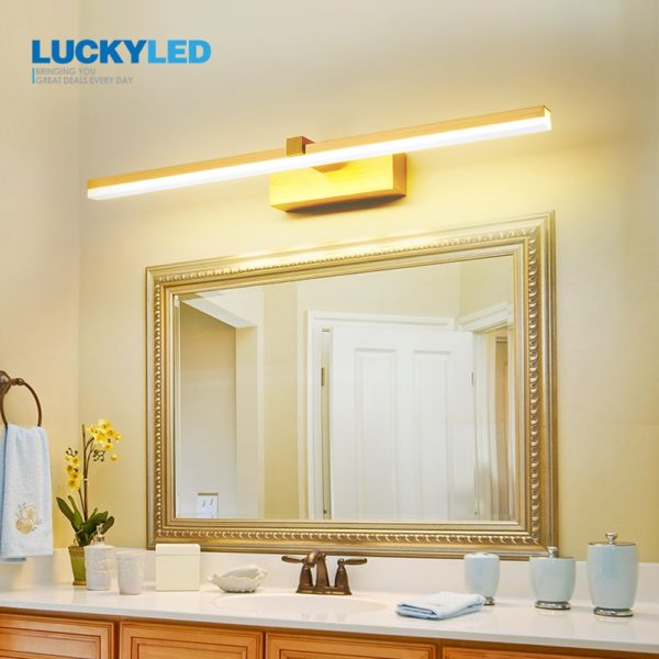 LUCKYLED Led Bathroom Light Waterproof Mirror Light 8w 12w AC85-265V Wall Light Fixture Modern Sconce Wall Lamp for Living Room