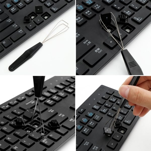 1PC Useful Keyboard Key Keycap Puller Remover With Unloading Steel Cleaning Tool Keycap Starter Keyboard Dust Cleaner Aid 3