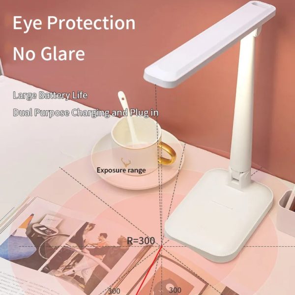Led Desk Lamp 3 Color Stepless Dimmable Touch Foldable Table Lamp Bedside Reading Eye Protection Night Light DC5V USB Chargeable 3