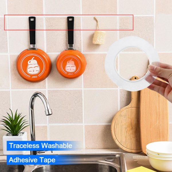 1M/5M Transparent Double Sided Tape Nano Self-Adhesive Tape No Trace Reusable Tape Glue Sticker for Car Kitchen Bathroom 3