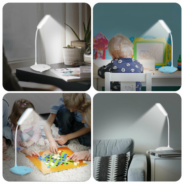 LED Three-Speed Touch Dimming Reading Lamp USB Charging Plug-in White Warm Eye Protection Student Table Light 5