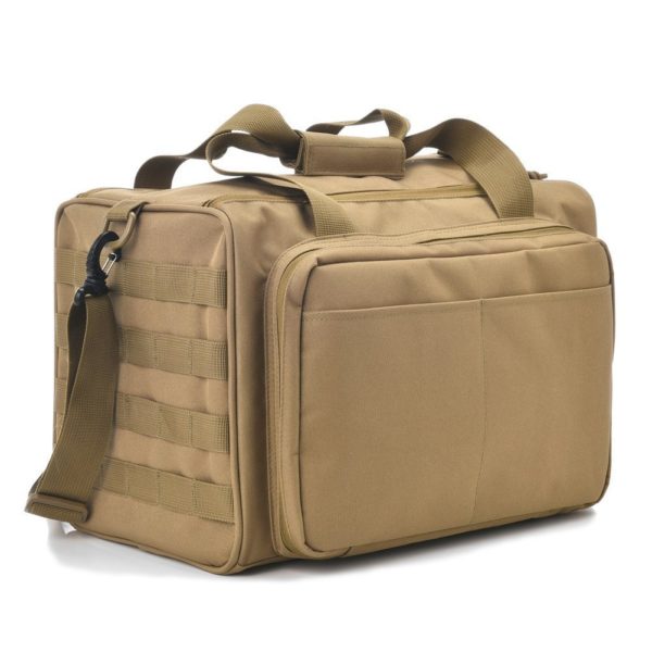 Tactical Range Bag Molle System 600D Waterproof Gun Shooting Pistol Case Pack Khaki Hunting Accessories Tools Sling Bag Camping 4