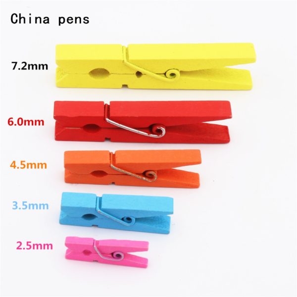 Wooden Clips 2.5mm 3.5mm 4.5mm 6.0mm 7.2mm Photo Clips Clothespin Craft Decoration Clips School Office clips 2
