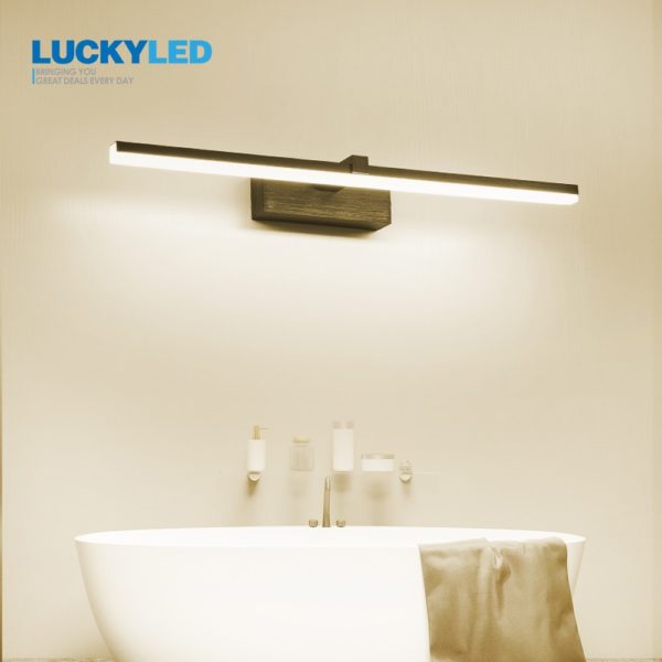 LUCKYLED Led Bathroom Light Waterproof Mirror Light 8w 12w AC85-265V Wall Light Fixture Modern Sconce Wall Lamp for Living Room 2