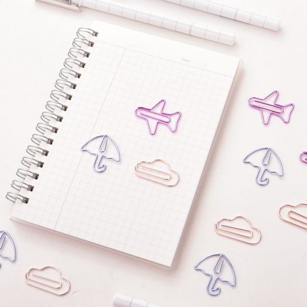 12pcs/lot Cartoon Shape Mini Paper Clips Kawaii Stationery Clear Binder Clips Photos Tickets Notes Letter Paper Clip Stationery 3