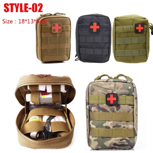 Hunting Survival First Aid Bag Military EDC Pack Molle Tactical Waist Bag Outdoor SOS Pouch Army Medical Kit Waist Belt Backpack 3