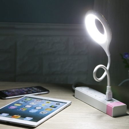 LED Table Lamp Portable Night Light Lamp Freely Foldable Desk Lamp 5V USB Lamp Super Bright Ring Light Non Strobe Eye Protection