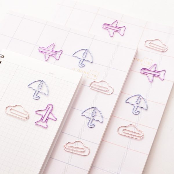 12pcs/lot Cartoon Shape Mini Paper Clips Kawaii Stationery Clear Binder Clips Photos Tickets Notes Letter Paper Clip Stationery 2