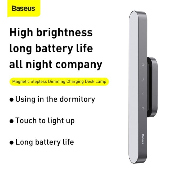 Baseus LED Table Lamp Magnetic Desk Lamp Hanging Wireless Touch Night Light for Study Reading Lamp Stepless Dimming USB Light 2