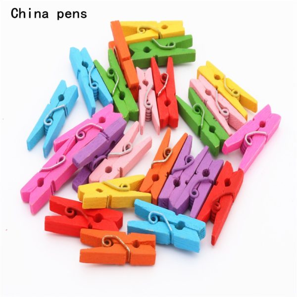 Wooden Clips 2.5mm 3.5mm 4.5mm 6.0mm 7.2mm Photo Clips Clothespin Craft Decoration Clips School Office clips 4