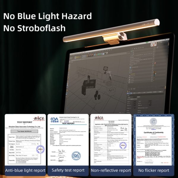 Baseus Stepless Dimming Eye-Care LED Desk Lamp For Computer PC Monitor Screen Hanging Light Bar LED Reading USB Powered Lamp 3