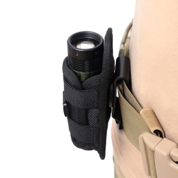 Outdoor Hiking 360 Degree Rotatable Flashlight Pouch Holster Waist Bag for Belt Torch Cover Hunting Lighting Survival Kits 2