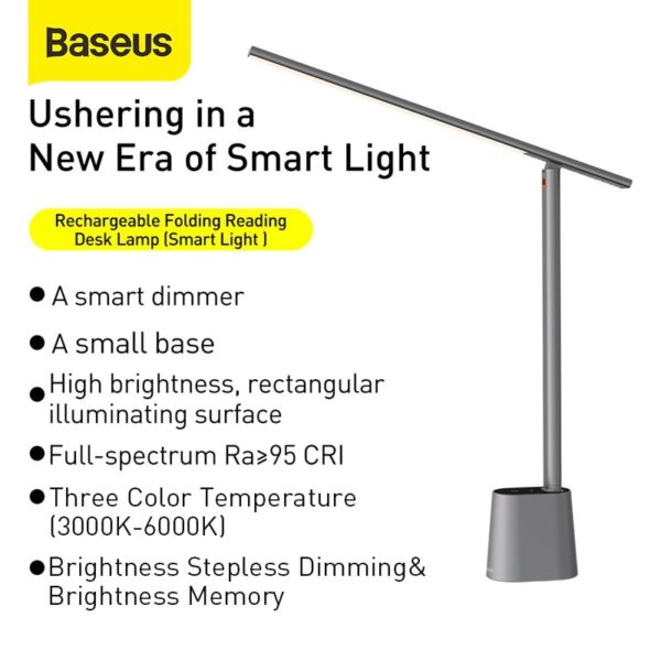 Baseus LED Desk Lamp Smart Adaptive Brightness Eye Protect Study Office Foldable Table Lamp Dimmable Bedside Read Night Lights 6