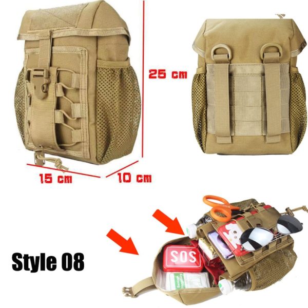 Military EDC Tactical Bag Waist Belt Pack Hunting Vest Emergency Tools Pack Outdoor Medical First Aid Kit Camping Survival Pouch 5