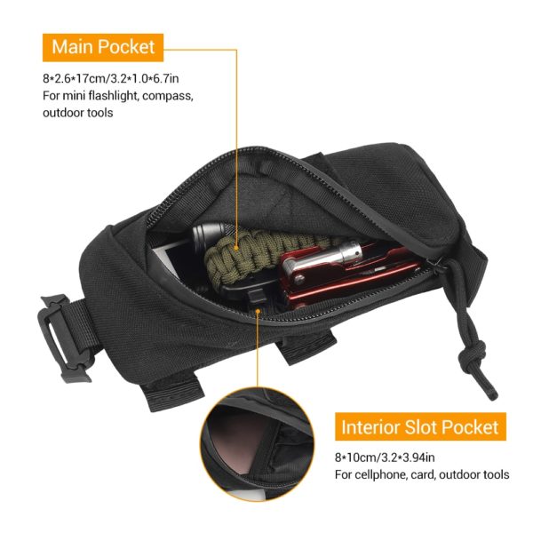 Tactical Molle Pouch Military EDC Tool Bag Phone Pouch Hunting Accessory Bag Shoulder Strap Pack Compact Bag for Outdoor Sport 4