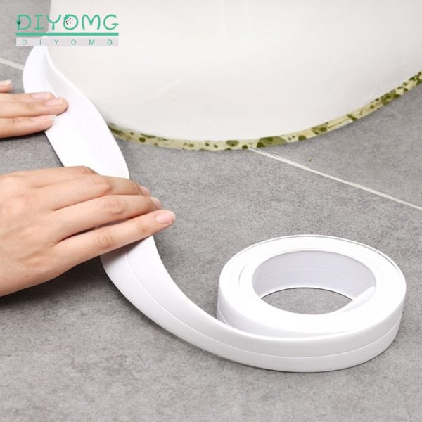 Kitchen Sink Bathroom Shower Waterproof Self Adhesive Sealing Strip Tape PVC Mold Proof Wall Stickers Window Door Gap Seam Tapes 3