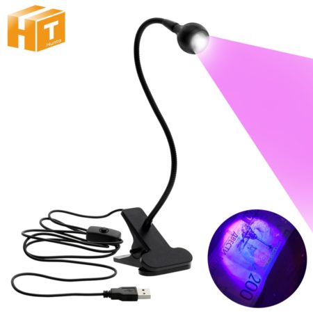 USB Led Desk Light Mini Clip-On Flexible Bright Led UV Lamp Adjustable Glue Nail Dryer Cash Medical Product Detector with Switch