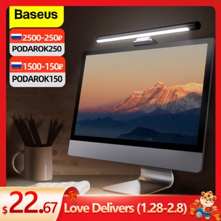 Baseus Screen LED Bar Desk Lamp PC Computer Laptop Screen Hanging Light Bar Table Lamp Office Study Reading Light For LCD Monito