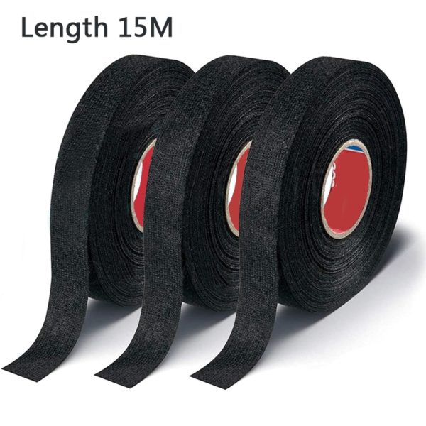15 Meter Heat-resistant Flame Retardant Tape Coroplast Adhesive Cloth Tape For Car Cable Harness Wiring Loom Protection 2