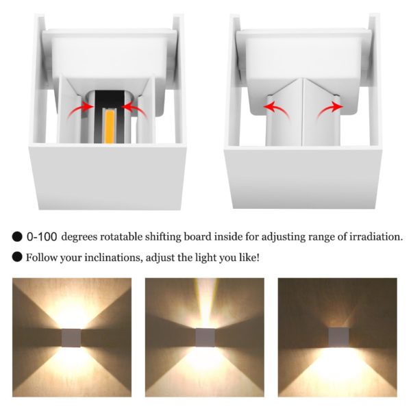 6W 12W Waterproof AC85-265V Surface Mounted LED Wall Light Modern Nordic Luminaire Indoor Wall Lamps Living Room Porch Outdoor 2