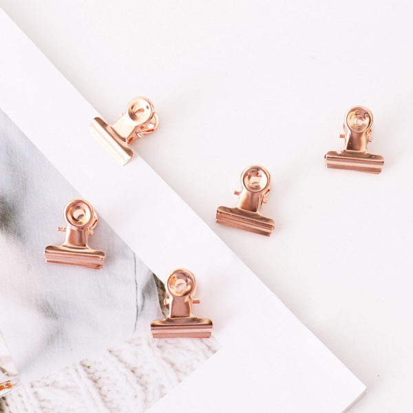 20PCS/Set 21mm*23mm Round Metal Grip Clips Ticket Paper Stationery Bulldog Spring Clip For Tags Bags Office Document Binder Clip 4