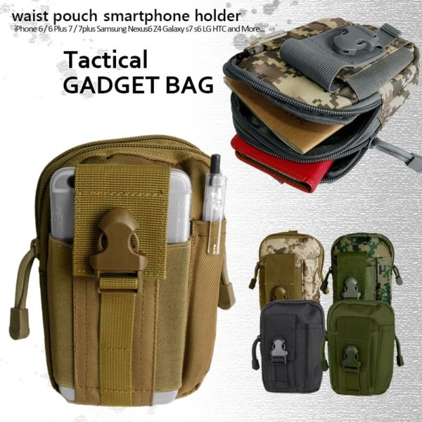 CQC Molle Tactical Waist Pouch Fanny Pack Bag Men's Outdoor Sports Running Belt Mobile Phone Holder Case EDC Hunting Bags 2