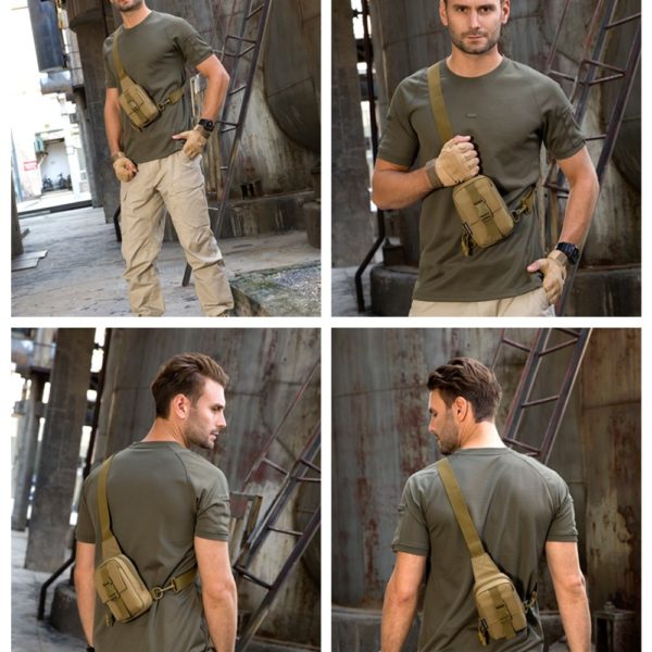 Tactical Chest Bag Military Trekking Pack EDC Sports Bag Shoulder Bag Crossbody Pack Assault Pouch for Hiking Cycling Camping 6
