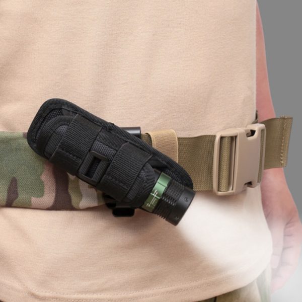 Tactical 360 Degrees Rotatable Flashlight Pouch Holster Torch Case for Belt Torch Cover Hunting Lighting Accessory Survival Kits 2