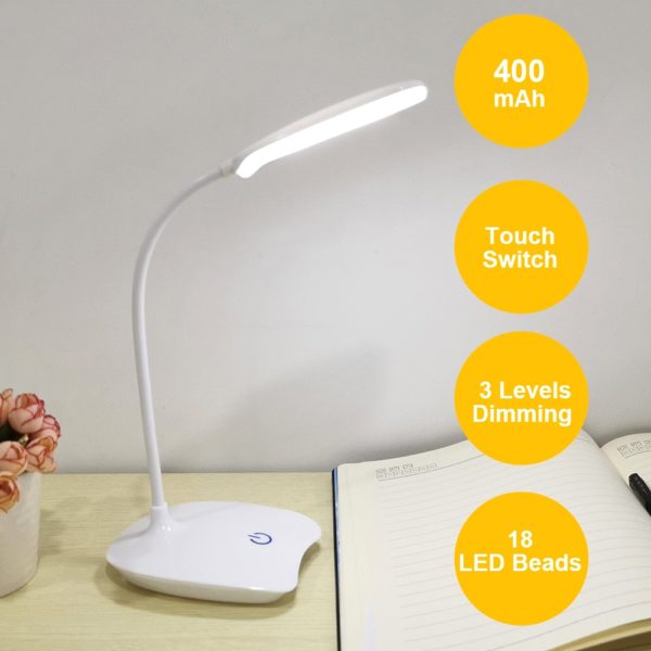 Office Bright Table Lamp Rechargeable Battery LED Stand Kids Desk Lamp Table Top Lanterns For Student Study Reading Book Lights 2