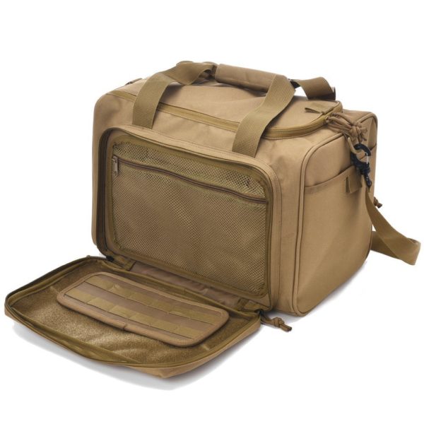 Tactical Range Bag Molle System 600D Waterproof Gun Shooting Pistol Case Pack Khaki Hunting Accessories Tools Sling Bag Camping 3