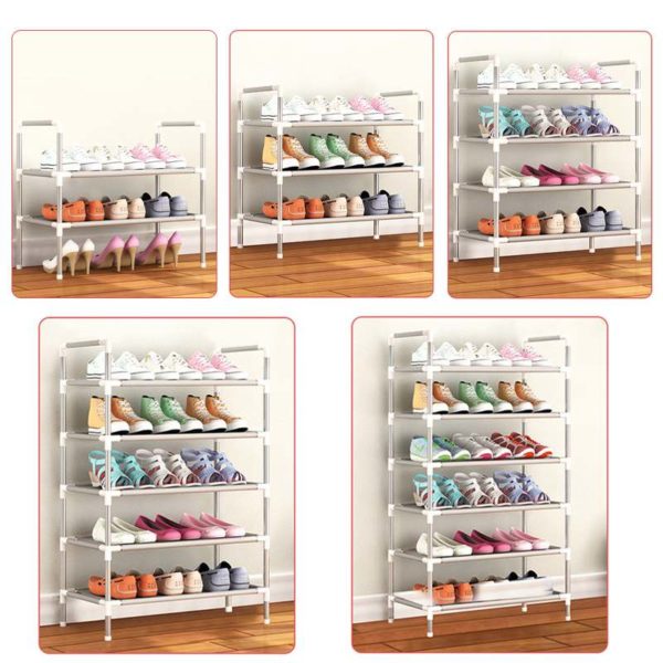 2/3/4/5/6 Multilayer Shoe Rack Organizer Metal Shoe Cabinets Furniture Shoes Shelves Organizer Stand Easy to Install 1