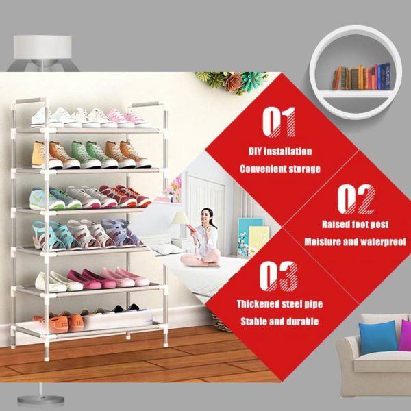 2/3/4/5/6 Multilayer Shoe Rack Organizer Metal Shoe Cabinets Furniture Shoes Shelves Organizer Stand Easy to Install 4