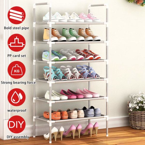2/3/4/5/6 Multilayer Shoe Rack Organizer Metal Shoe Cabinets Furniture Shoes Shelves Organizer Stand Easy to Install 2