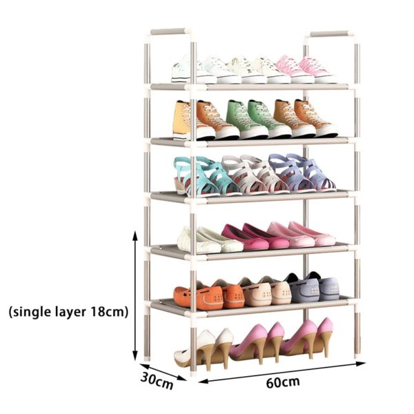 2/3/4/5/6 Multilayer Shoe Rack Organizer Metal Shoe Cabinets Furniture Shoes Shelves Organizer Stand Easy to Install 3