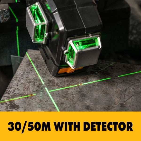 DEKO DC Series 12 Lines 3D Green Laser Level Horizontal And Vertical Cross Lines With Auto Self-Leveling, Indoors and Outdoors 5