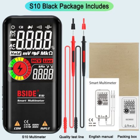 BSIDE Digital Multimeter 9999 T-RMS 3.5"LCD Color Display DC AC Voltage Capacitance Ohm Diode multimetro NCV Hz Live wire Tester