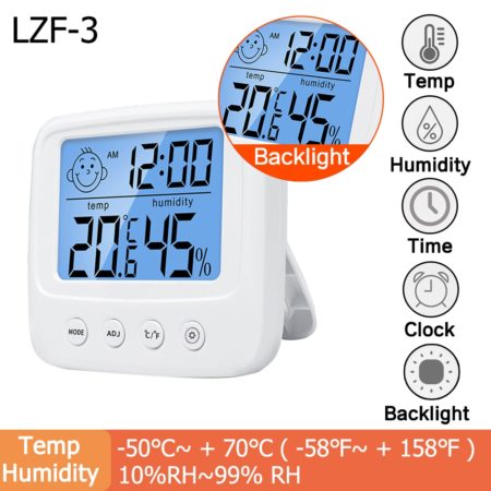 LCD Electronic Digital Temperature Humidity Meter Thermometer Hygrometer Indoor Outdoor Weather Station Clock HTC-1 HTC-2