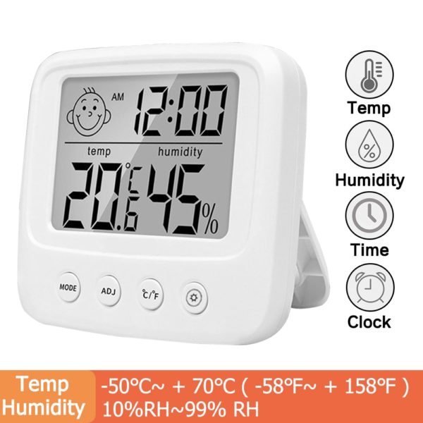 LCD Electronic Digital Temperature Humidity Meter Thermometer Hygrometer Indoor Outdoor Weather Station Clock HTC-1 HTC-2